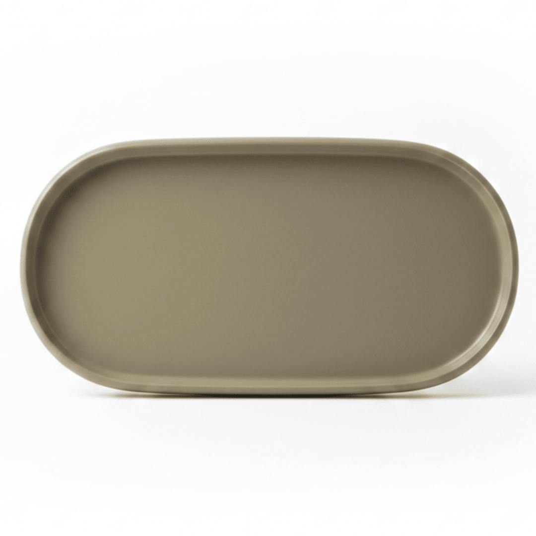 Luhpar Oval Ceramic Serving Tray | 35.4 × 19.4 cm | Taupe, Off White, Brown | - Al Kabayel Discount CentreLuhpar Oval Ceramic Serving Tray | 35.4 × 19.4 cm | Taupe, Off White, Brown |PlatesLUHPARAl Kabayel Discount Centre