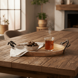 Luhpar Oval Wooden Tray with Black Metal Handles – Stylish Serving Tray for Home & Events 40×26 cm - Al Kabayel Discount CentreLuhpar Oval Wooden Tray with Black Metal Handles – Stylish Serving Tray for Home & Events 40×26 cmServing TraysLUHPARAl Kabayel Discount Centre
