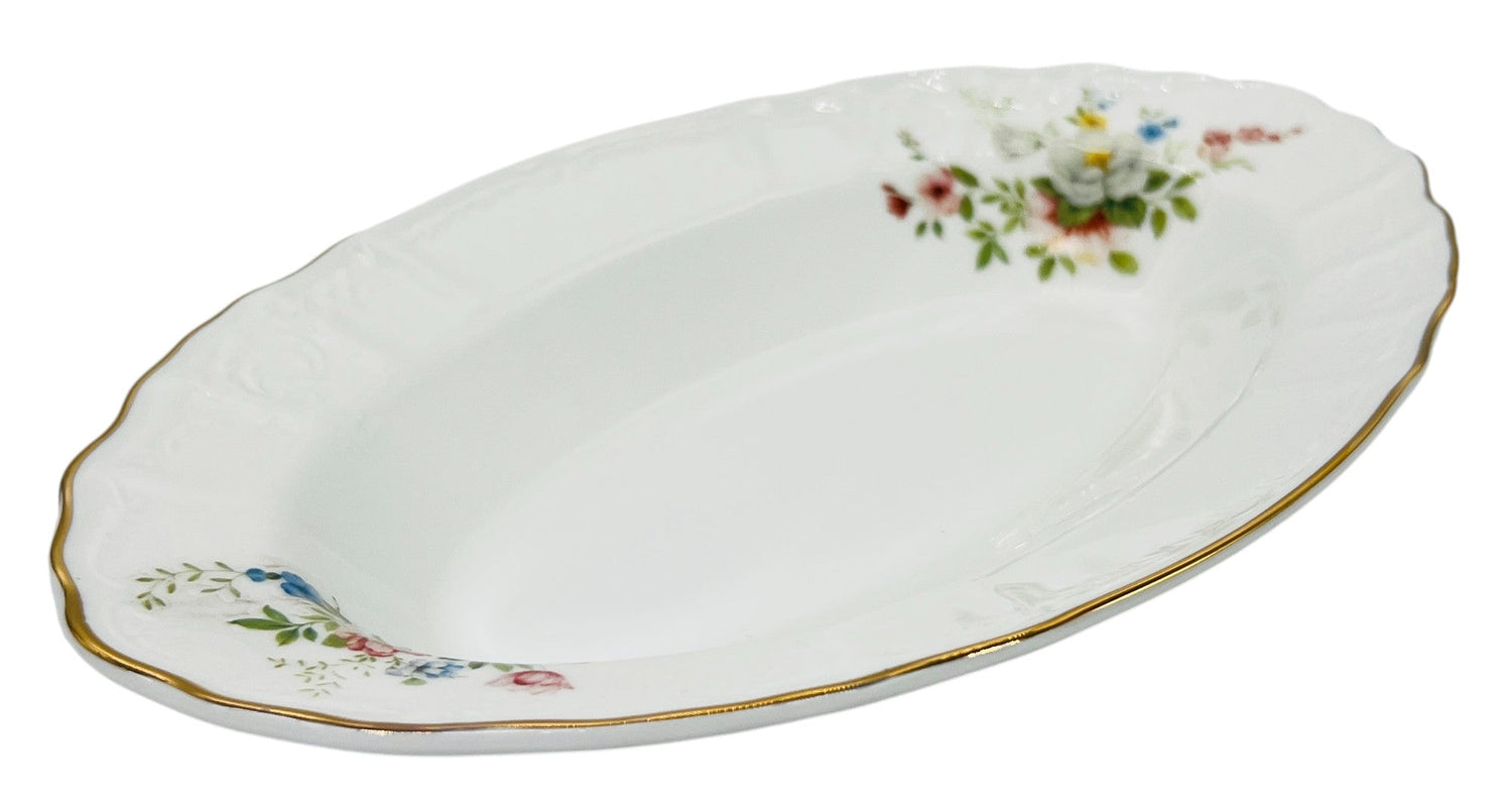 Luhpar Porcelain Deep Oval Plate 10"*6.5", Multicolor Floral Design with Gold Rim - Al Kabayel Discount CentreLuhpar Porcelain Deep Oval Plate 10"*6.5", Multicolor Floral Design with Gold RimPlatesLUHPARAl Kabayel Discount Centre