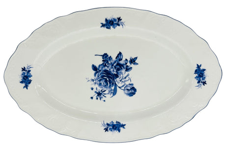 Luhpar Porcelain Oval Plate 14"*9", Blue Floral Design with Blue Rim - Al Kabayel Discount CentreLuhpar Porcelain Oval Plate 14"*9", Blue Floral Design with Blue RimPlatesLUHPARAl Kabayel Discount Centre