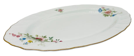 Luhpar Porcelain Oval Plate 14"*9", Multicolor Floral Design with Gold Rim - Al Kabayel Discount CentreLuhpar Porcelain Oval Plate 14"*9", Multicolor Floral Design with Gold RimPlatesLUHPARAl Kabayel Discount Centre