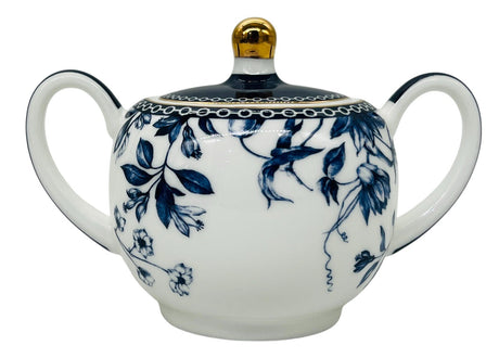 Luhpar Porcelain Sugar Pot with Lid 9cm*10cm, Blue Floral Design with Gold Rim - Al Kabayel Discount CentreLuhpar Porcelain Sugar Pot with Lid 9cm*10cm, Blue Floral Design with Gold RimJars & Food SaversLUHPARAl Kabayel Discount Centre