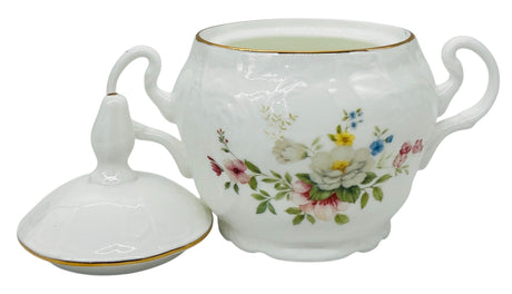Luhpar Porcelain Sugar Pot with Lid 9cm*12cm, Multicolor Floral Design with Gold Rim - Al Kabayel Discount CentreLuhpar Porcelain Sugar Pot with Lid 9cm*12cm, Multicolor Floral Design with Gold RimJars & Food SaversLUHPARAl Kabayel Discount Centre