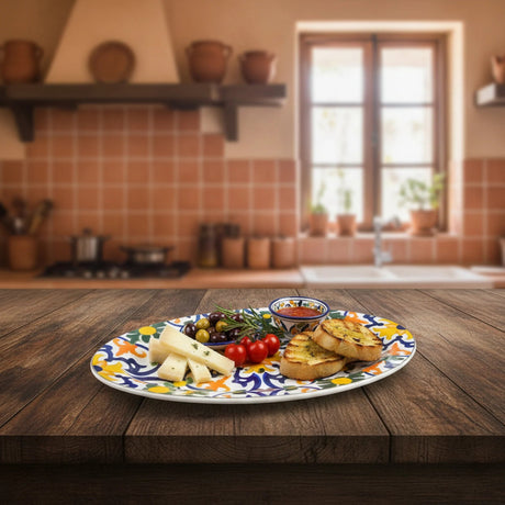 Luhpar Premium 14 - Inch Ceramic Oval Serving Plate – White with Elegant Floral Pattern - Al Kabayel Discount CentreLuhpar Premium 14 - Inch Ceramic Oval Serving Plate – White with Elegant Floral PatternPlatesLUHPARAl Kabayel Discount Centre