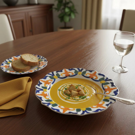 Luhpar Premium 9 - Inch Ceramic Deep Plate – White with Elegant Floral Pattern - Al Kabayel Discount CentreLuhpar Premium 9 - Inch Ceramic Deep Plate – White with Elegant Floral PatternPlatesLUHPARAl Kabayel Discount Centre