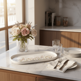 Luhpar Premium Floral Oval Ceramic Serving Plate – 33 cm, Elegant White Tableware with Flower Design - Al Kabayel Discount CentreLuhpar Premium Floral Oval Ceramic Serving Plate – 33 cm, Elegant White Tableware with Flower DesignPlatesLUHPARAl Kabayel Discount Centre