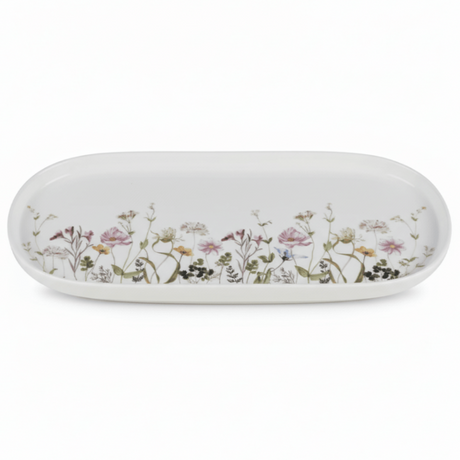 Luhpar Premium Floral Oval Ceramic Serving Plate – 33 cm, Elegant White Tableware with Flower Design - Al Kabayel Discount CentreLuhpar Premium Floral Oval Ceramic Serving Plate – 33 cm, Elegant White Tableware with Flower DesignPlatesLUHPARAl Kabayel Discount Centre