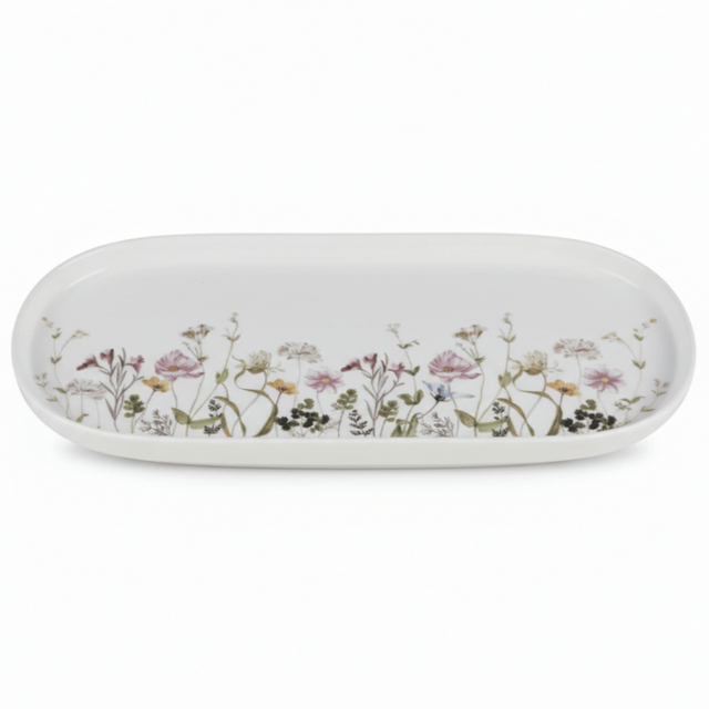 Luhpar Premium Floral Oval Ceramic Serving Plate – 33 cm, Elegant White Tableware with Flower Design - Al Kabayel Discount CentreLuhpar Premium Floral Oval Ceramic Serving Plate – 33 cm, Elegant White Tableware with Flower DesignPlatesLUHPARAl Kabayel Discount Centre