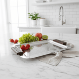 Luhpar Rectangle Stainless Steel Serving Tray with Wooden Handles - 38×28cm - Al Kabayel Discount CentreLuhpar Rectangle Stainless Steel Serving Tray with Wooden Handles - 38×28cmServing TraysLUHPARAl Kabayel Discount Centre