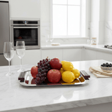 Luhpar Rectangle Stainless Steel Serving Tray with Wooden Handles - 43×33cm - Al Kabayel Discount CentreLuhpar Rectangle Stainless Steel Serving Tray with Wooden Handles - 43×33cmServing TraysLUHPARAl Kabayel Discount Centre