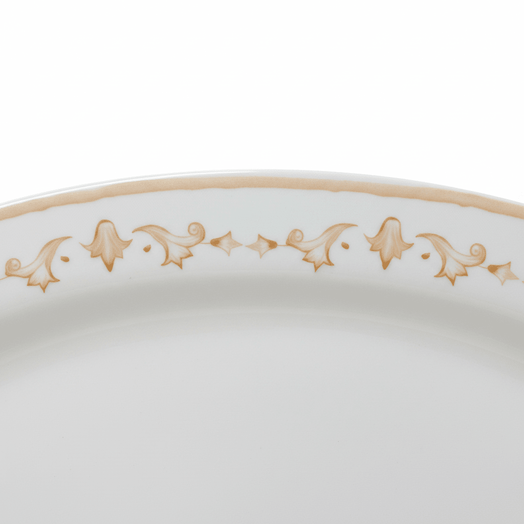 Luhpar Round White & Gold Ceramic Oval Serving Plate – 12 Inch - Al Kabayel Discount CentreLuhpar Round White & Gold Ceramic Oval Serving Plate – 12 InchPlatesLUHPARAl Kabayel Discount Centre