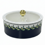 Luhpar RoyalCharm White Ceramic Dates Bowl with Lid – Elegant Navy Blue Pattern Covered Dish for Ramadan, Serving Sweets & Dry Fruits – 15 × 15 cm - Al Kabayel Discount CentreLuhpar RoyalCharm White Ceramic Dates Bowl with Lid – Elegant Navy Blue Pattern Covered Dish for Ramadan, Serving Sweets & Dry Fruits – 15 × 15 cmServing traysLUHPARAl Kabayel Discount Centre