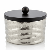 Luhpar Silver Wave Textured Aluminum Round Storage Box With Black Wooden Lid - 14×8 cm - 75006-A - Al Kabayel Discount CentreLuhpar Silver Wave Textured Aluminum Round Storage Box With Black Wooden Lid - 14×8 cm - 75006-AJars & Food SaversLUHPARAl Kabayel Discount Centre