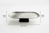 Luhpar Wave Textured Aluminium Oval Pedestal Dish With Black Wooden Base – 40×18×10 cm - 74894-A - Al Kabayel Discount CentreLuhpar Wave Textured Aluminium Oval Pedestal Dish With Black Wooden Base – 40×18×10 cm - 74894-AServing TraysLUHPARAl Kabayel Discount Centre