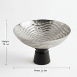 Luhpar Wave Textured Aluminium Round Bowl with Black Wooden Base - 18×20 cm - 74901-A - Al Kabayel Discount CentreLuhpar Wave Textured Aluminium Round Bowl with Black Wooden Base - 18×20 cm - 74901-ABowlsLUHPARAl Kabayel Discount Centre