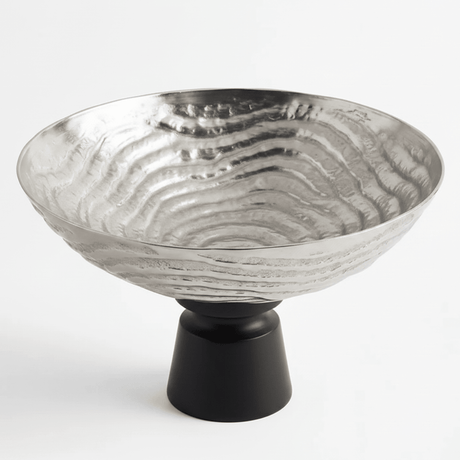 Luhpar Wave Textured Aluminium Round Bowl with Black Wooden Base - 18×20 cm - 74901-A - Al Kabayel Discount CentreLuhpar Wave Textured Aluminium Round Bowl with Black Wooden Base - 18×20 cm - 74901-ABowlsLUHPARAl Kabayel Discount Centre