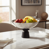 Luhpar Wave Textured Aluminium Round Bowl with Black Wooden Base - 20×26 cm - 74901-B - Al Kabayel Discount CentreLuhpar Wave Textured Aluminium Round Bowl with Black Wooden Base - 20×26 cm - 74901-BBowlsLUHPARAl Kabayel Discount Centre