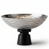 Luhpar Wave Textured Aluminium Round Bowl with Black Wooden Base - 20×26 cm - 74901-B - Al Kabayel Discount CentreLuhpar Wave Textured Aluminium Round Bowl with Black Wooden Base - 20×26 cm - 74901-BBowlsLUHPARAl Kabayel Discount Centre