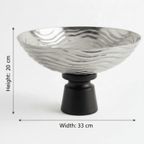 Luhpar Wave Textured Aluminium Round Bowl with Black Wooden Base - 20×33 cm - 74901-C - Al Kabayel Discount CentreLuhpar Wave Textured Aluminium Round Bowl with Black Wooden Base - 20×33 cm - 74901-CBowlsLUHPARAl Kabayel Discount Centre