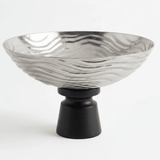 Luhpar Wave Textured Aluminium Round Bowl with Black Wooden Base - 20×33 cm - 74901-C - Al Kabayel Discount CentreLuhpar Wave Textured Aluminium Round Bowl with Black Wooden Base - 20×33 cm - 74901-CBowlsLUHPARAl Kabayel Discount Centre