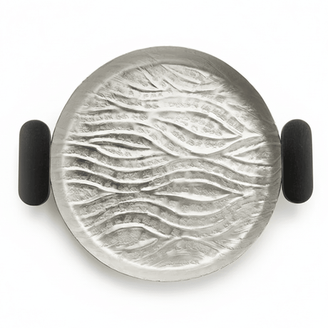Luhpar Wave Textured Aluminium Round Tray with Black Wooden Handles - 30cm - 74895-B - Al Kabayel Discount CentreLuhpar Wave Textured Aluminium Round Tray with Black Wooden Handles - 30cm - 74895-BServing TraysLUHPARAl Kabayel Discount Centre