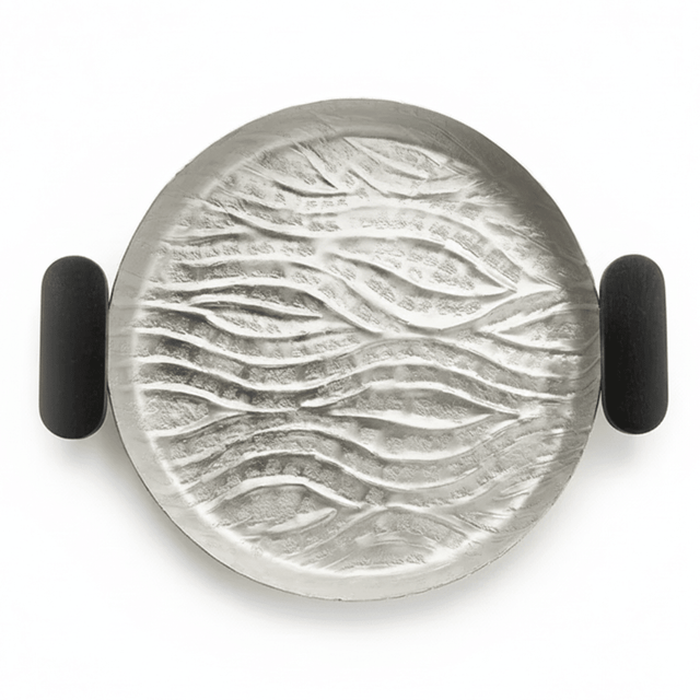 Luhpar Wave Textured Aluminium Round Tray with Black Wooden Handles - 30cm - 74895-B - Al Kabayel Discount CentreLuhpar Wave Textured Aluminium Round Tray with Black Wooden Handles - 30cm - 74895-BServing TraysLUHPARAl Kabayel Discount Centre