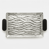 Luhpar Wave Textured Aluminum Rectangular Serving Tray with Black Wooden Handles - 40×26 cm - 74893-A - Al Kabayel Discount CentreLuhpar Wave Textured Aluminum Rectangular Serving Tray with Black Wooden Handles - 40×26 cm - 74893-AServing TraysLUHPARAl Kabayel Discount Centre