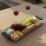 Luhpar Wave Textured Aluminum Rectangular Tray with Black Wooden Handles - 50×20cm - Al Kabayel Discount CentreLuhpar Wave Textured Aluminum Rectangular Tray with Black Wooden Handles - 50×20cmServing TraysLUHPARAl Kabayel Discount Centre