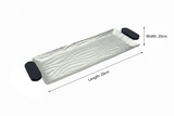 Luhpar Wave Textured Aluminum Rectangular Tray with Black Wooden Handles - 50×20cm - Al Kabayel Discount CentreLuhpar Wave Textured Aluminum Rectangular Tray with Black Wooden Handles - 50×20cmServing TraysLUHPARAl Kabayel Discount Centre