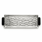 Luhpar Wave Textured Aluminum Rectangular Tray with Black Wooden Handles - 60×20cm - 74897-C - Al Kabayel Discount CentreLuhpar Wave Textured Aluminum Rectangular Tray with Black Wooden Handles - 60×20cm - 74897-CServing TraysLUHPARAl Kabayel Discount Centre