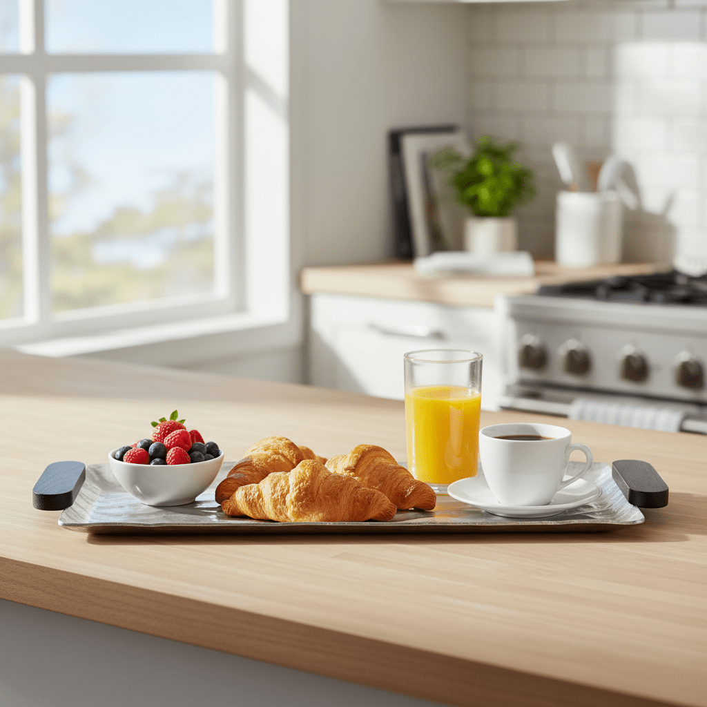 Luhpar Wave Textured Aluminum Rectangular Tray with Black Wooden Handles - 60×20cm - 74897-C - Al Kabayel Discount CentreLuhpar Wave Textured Aluminum Rectangular Tray with Black Wooden Handles - 60×20cm - 74897-CServing TraysLUHPARAl Kabayel Discount Centre