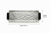 Luhpar Wave Textured Aluminum Rectangular Tray with Black Wooden Handles - 60×20cm - 74897-C - Al Kabayel Discount CentreLuhpar Wave Textured Aluminum Rectangular Tray with Black Wooden Handles - 60×20cm - 74897-CServing TraysLUHPARAl Kabayel Discount Centre