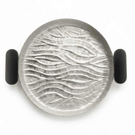 Luhpar Wave Textured Aluminum Round Tray with Black Wooden Handles - 25cm - 74895-A - Al Kabayel Discount CentreLuhpar Wave Textured Aluminum Round Tray with Black Wooden Handles - 25cm - 74895-AServing TraysLUHPARAl Kabayel Discount Centre