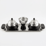 Luhpar Wave Textured Aluminum Serving Set - Rectangular Tray with Domed Cloches & Pedestal Bowl - 50×20 cm - Al Kabayel Discount CentreLuhpar Wave Textured Aluminum Serving Set - Rectangular Tray with Domed Cloches & Pedestal Bowl - 50×20 cmServing TraysLUHPARAl Kabayel Discount Centre