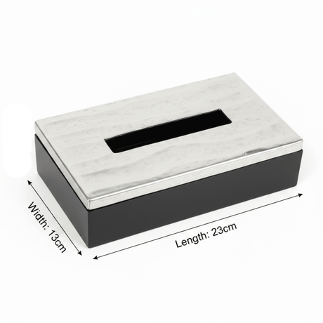 Luhpar Wave Textured Aluminum Tissue Box with Wooden Base - 23×13×7 cm - Al Kabayel Discount CentreLuhpar Wave Textured Aluminum Tissue Box with Wooden Base - 23×13×7 cmNapkin Holders & Tissue BoxLUHPARAl Kabayel Discount Centre