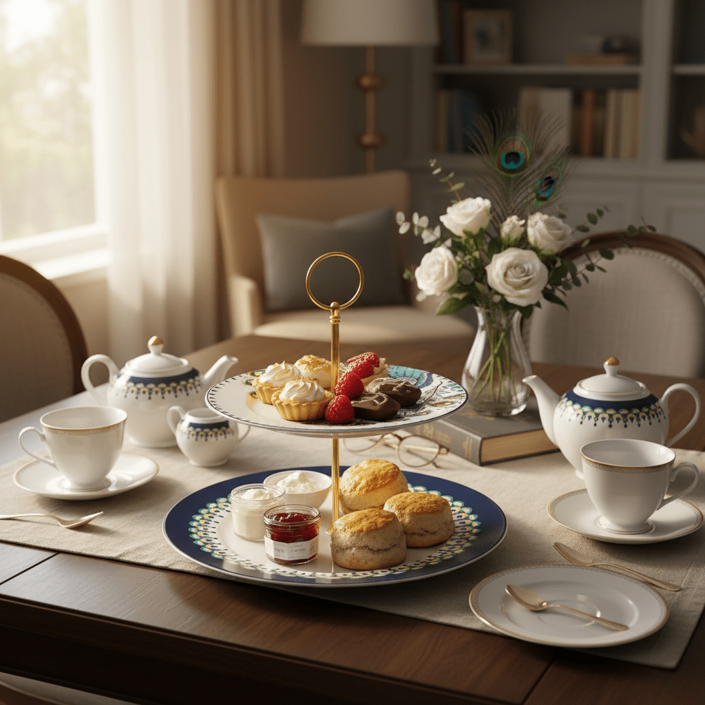 Luhpar White Ceramic 2 Tier Cake Stand 7.5 / 10.5 Inch with Peacock Design - Al Kabayel Discount CentreLuhpar White Ceramic 2 Tier Cake Stand 7.5 / 10.5 Inch with Peacock DesignServing TraysLUHPARAl Kabayel Discount Centre