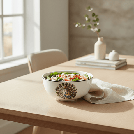 Luhpar White Ceramic Bowl 5.5 Inch with Peacock Pattern - Al Kabayel Discount CentreLuhpar White Ceramic Bowl 5.5 Inch with Peacock PatternBowlsLUHPARAl Kabayel Discount Centre