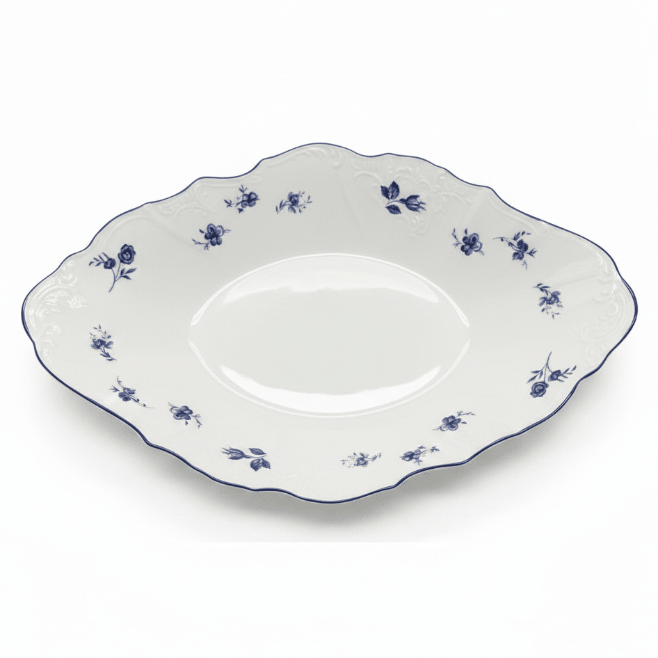 Luhpar White Ceramic Leaf Shaped Plate with Blue Floral Design for Decorative Serving 33 × 20 cm - Al Kabayel Discount CentreLuhpar White Ceramic Leaf Shaped Plate with Blue Floral Design for Decorative Serving 33 × 20 cmPlatesLUHPARAl Kabayel Discount Centre
