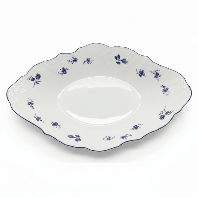 Luhpar White Ceramic Leaf Shaped Plate with Blue Floral Design for Decorative Serving 33 × 20 cm - Al Kabayel Discount CentreLuhpar White Ceramic Leaf Shaped Plate with Blue Floral Design for Decorative Serving 33 × 20 cmPlatesLUHPARAl Kabayel Discount Centre