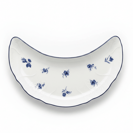 Luhpar White Ceramic Moon Shaped Plate with Blue Floral Design for Unique Presentation 20 × 10 cm - Al Kabayel Discount CentreLuhpar White Ceramic Moon Shaped Plate with Blue Floral Design for Unique Presentation 20 × 10 cmPlatesLUHPARAl Kabayel Discount Centre