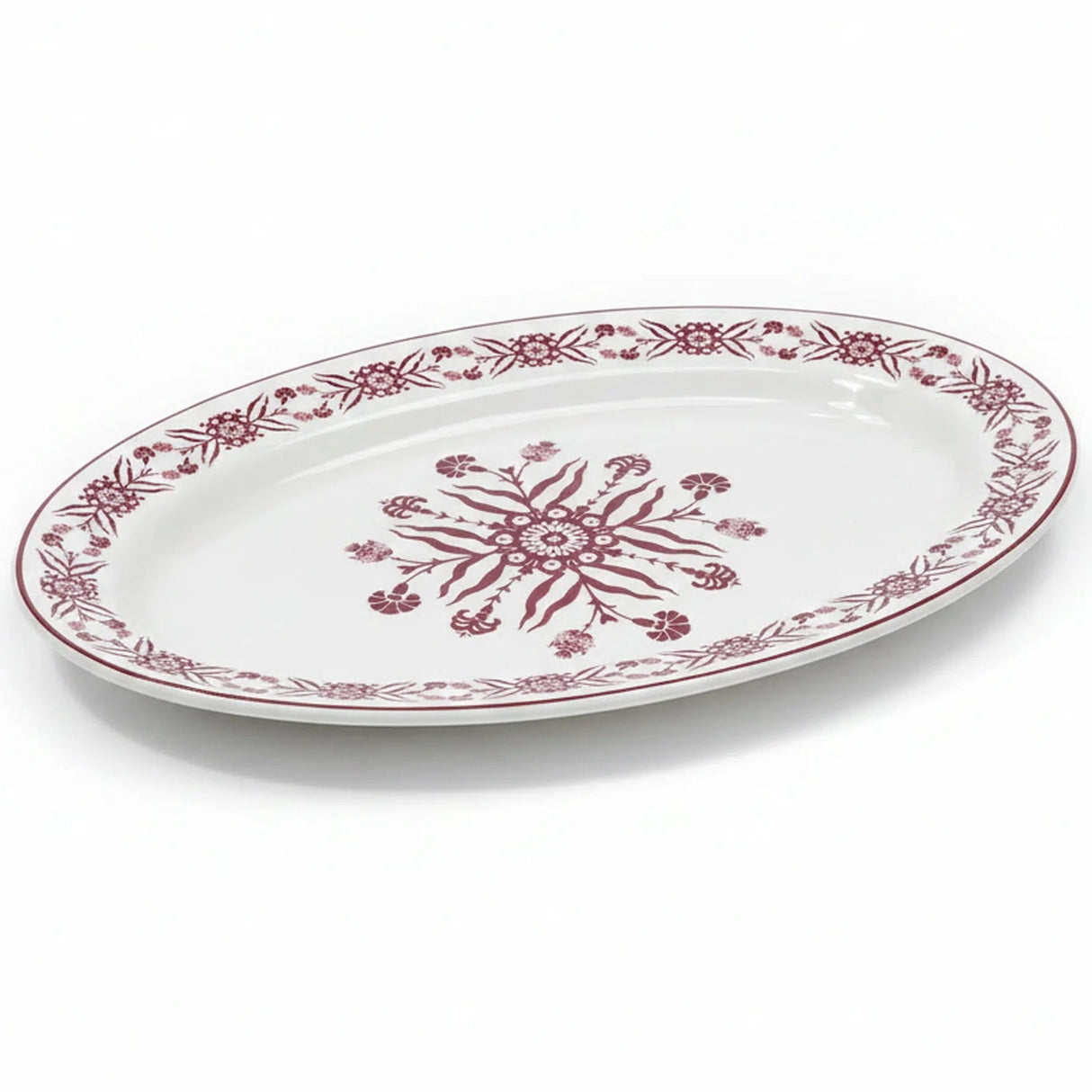 Luhpar White Ceramic Oval Plate with Decorative Red Floral Pattern – 12 Inch Serving Plate - Al Kabayel Discount CentreLuhpar White Ceramic Oval Plate with Decorative Red Floral Pattern – 12 Inch Serving PlatePlatesLUHPARAl Kabayel Discount Centre