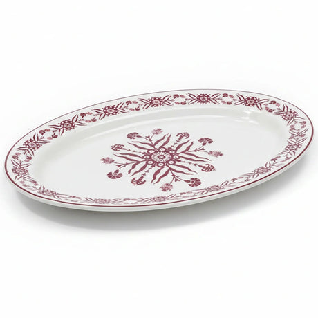Luhpar White Ceramic Oval Plate with Decorative Red Floral Pattern – 12 Inch Serving Plate - Al Kabayel Discount CentreLuhpar White Ceramic Oval Plate with Decorative Red Floral Pattern – 12 Inch Serving PlatePlatesLUHPARAl Kabayel Discount Centre