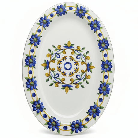Luhpar White Ceramic Oval Plate with Traditional Blue Floral Print – 12 Inch Serving Plate - Al Kabayel Discount CentreLuhpar White Ceramic Oval Plate with Traditional Blue Floral Print – 12 Inch Serving PlatePlatesLUHPARAl Kabayel Discount Centre
