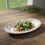 Luhpar White Ceramic Oval Serving Platter with Elegant Red Floral Artwork – 14 Inch Dish - Al Kabayel Discount CentreLuhpar White Ceramic Oval Serving Platter with Elegant Red Floral Artwork – 14 Inch DishPlatesLUHPARAl Kabayel Discount Centre