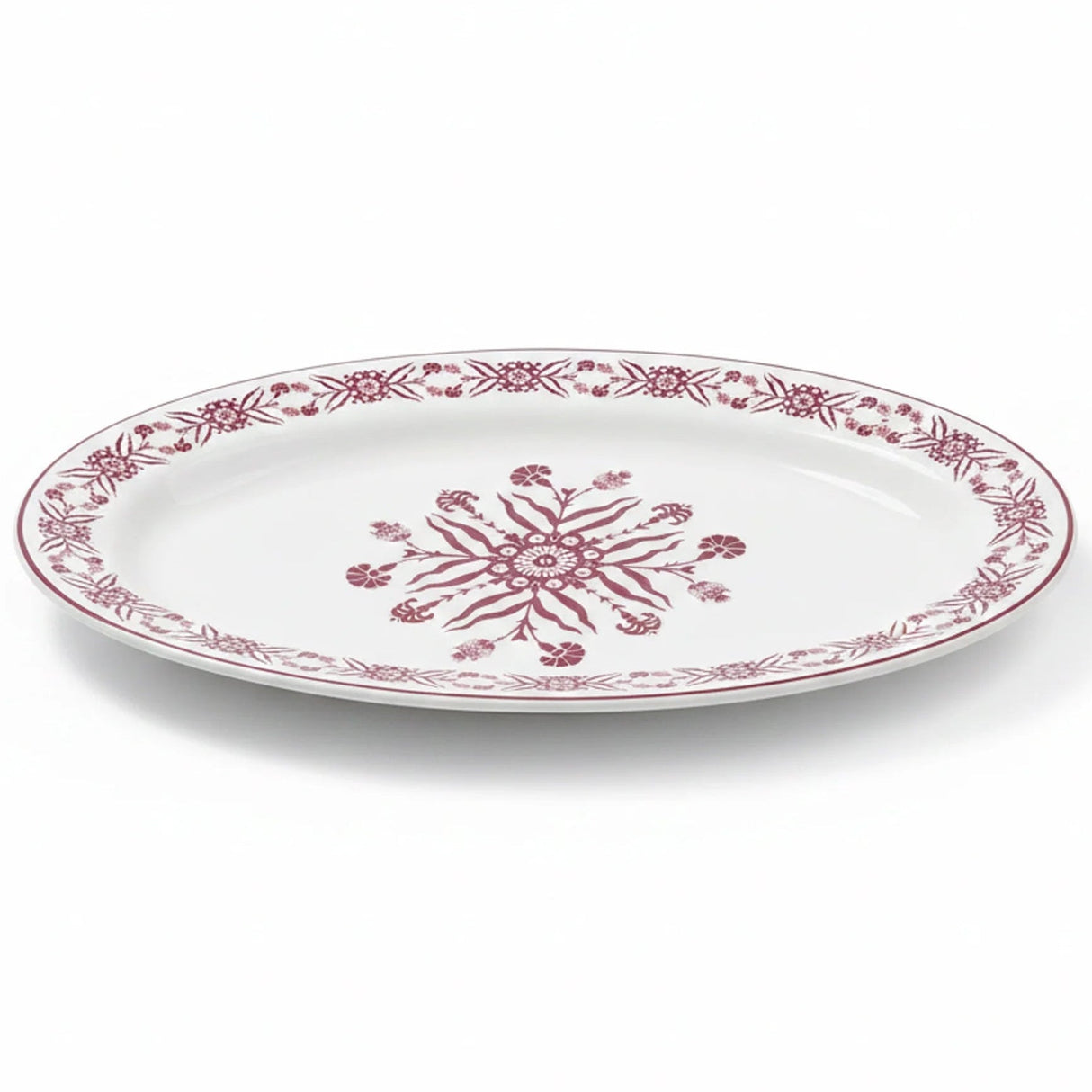 Luhpar White Ceramic Oval Serving Platter with Elegant Red Floral Artwork – 14 Inch Dish - Al Kabayel Discount CentreLuhpar White Ceramic Oval Serving Platter with Elegant Red Floral Artwork – 14 Inch DishPlatesLUHPARAl Kabayel Discount Centre