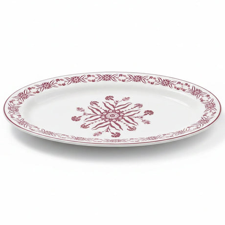 Luhpar White Ceramic Oval Serving Platter with Elegant Red Floral Artwork – 14 Inch Dish - Al Kabayel Discount CentreLuhpar White Ceramic Oval Serving Platter with Elegant Red Floral Artwork – 14 Inch DishPlatesLUHPARAl Kabayel Discount Centre
