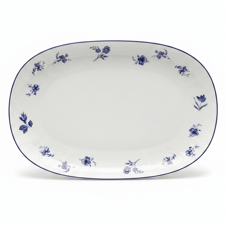 Luhpar White Ceramic Serving Plate with Blue Floral Design for Dining and Serving 12 inch - Al Kabayel Discount CentreLuhpar White Ceramic Serving Plate with Blue Floral Design for Dining and Serving 12 inchServing TraysLUHPARAl Kabayel Discount Centre