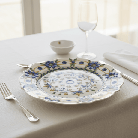 Luhpar White Ceramic Side Plate with Classic Blue Floral Design – 8 Inch Dessert & Snack Plate - Al Kabayel Discount CentreLuhpar White Ceramic Side Plate with Classic Blue Floral Design – 8 Inch Dessert & Snack PlatePlatesLUHPARAl Kabayel Discount Centre