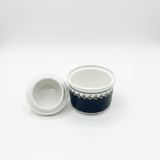Luhpar White Ceramic Sugar Jar with Elegant Navy Blue Pattern and Lid for Kitchen and Dining Use – 10 cm - Al Kabayel Discount CentreLuhpar White Ceramic Sugar Jar with Elegant Navy Blue Pattern and Lid for Kitchen and Dining Use – 10 cmJars & Food SaversLUHPARAl Kabayel Discount Centre