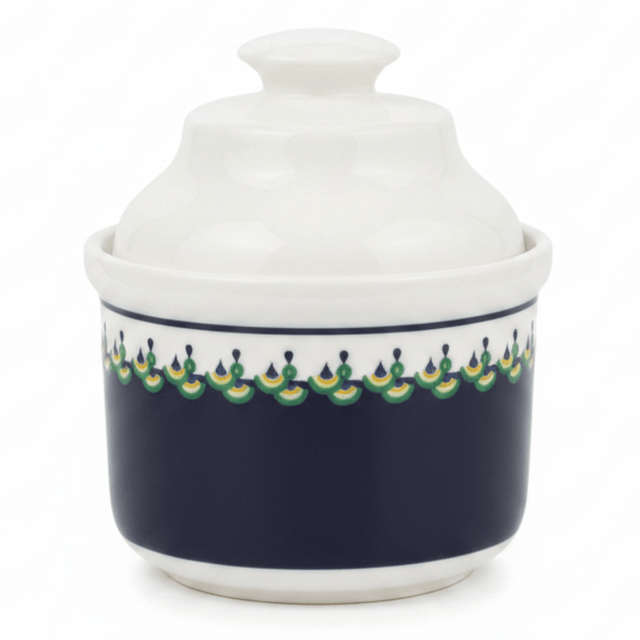 Luhpar White Ceramic Sugar Jar with Elegant Navy Blue Pattern and Lid for Kitchen and Dining Use – 10 cm - Al Kabayel Discount CentreLuhpar White Ceramic Sugar Jar with Elegant Navy Blue Pattern and Lid for Kitchen and Dining Use – 10 cmJars & Food SaversLUHPARAl Kabayel Discount Centre